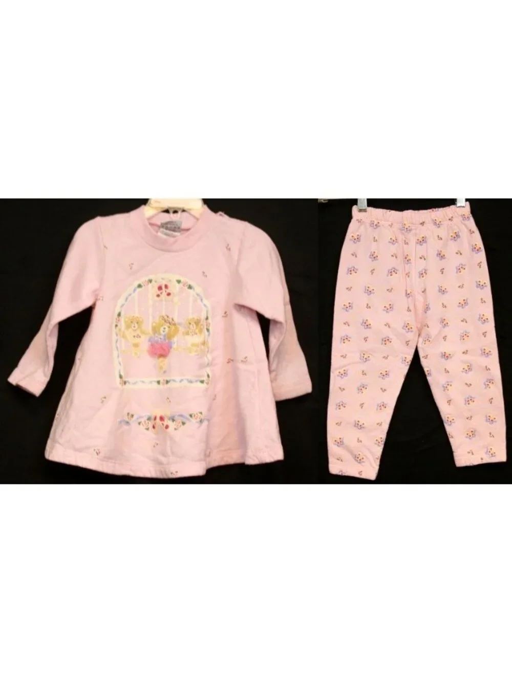 Spumoni 2pc Outfit 3T Medium Teddy Bear Ballerina Pink Sweatshirt Pants